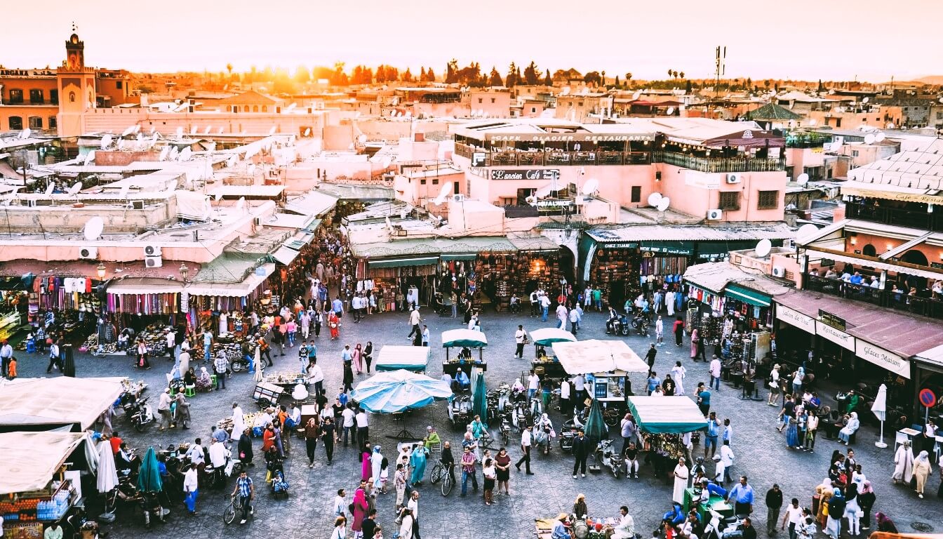 Jama el Fna, Marrakech, Morocco - travel destinations in Africa